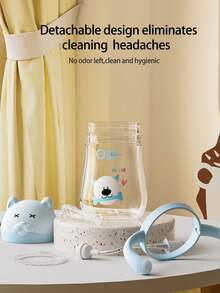 1pc 240ml Cute Cartoon Design Children's Cup, Adorable Baby Training Cup, High-Quality Leak-Proof & Anti-Drop Material, With Comfortable Handle & Weighted Ball, Suitable For Babies 6 Months+, Home, Outdoor, Kindergarten Use, Holiday Gift - 汪先生藍色 - 查看 7