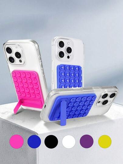 2pcs Silicone Suction Cup Selfie Phone Holder, Sturdy Stable Portable Self-Adhesive Silicone Suction Cup Phone Stand, Non-Slip Suction Cup Phone Holder For Selfie And Video, Multi-Color Options