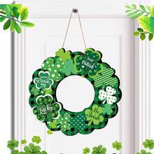 1 pezzo, Cartello in legno per la Festa di San Patrizio da appendere alla porta d'ingresso, targa con quadrifoglio, decorazione da appendere, cartello di benvenuto irlandese, decorazione verde primavera con quadrifoglio portafortuna, adatto per camera da letto/soggiorno/decorazione interna ed esterna della famiglia - Multicolore - Visualizzare 10
