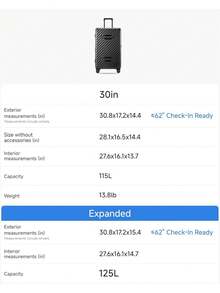 New 28/30 Inch Trunk Luggage, Expandable PC Hard Shell Large  Checked  Suitcase With Shock - Absorbing Wheels & TSA Lock - 黑色 - 查看 11