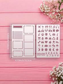Reusable 4pcs Journal Stencil Set - 5.83x4.43" Planner & Diary Templates With Monthly Overview, Daily Layouts & Icon Designs For A5/A4 Notebooks