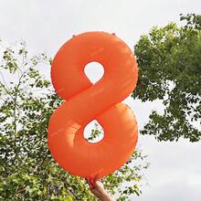 1pc 40 "Fluorescent Orange Number Balloon Birthday Party Balloon Decoration Anniversary Valentine Proposal Set Props Princess Theme Bright Orange Number - Fluorescent Orange - View 8
