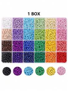 Bộ hạt cườm 4mm, hạt cườm dùng làm trang sức, vòng tay, dây chuyền, bông tai tự làm, quà tặng tình bạn, hạt thủ công. - Bộ hạt gạo - Xem 16