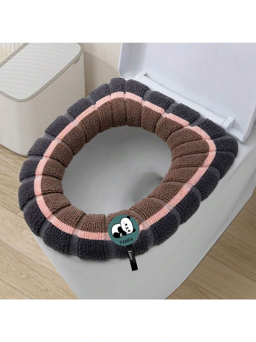 1/2/5pcs Thickened Toilet Seat Cushion, Soft & Comfortable, Elastic, Easy To Install, Creative Pumpkin Pattern, Universal Toilet Seat Cover, Thick & Washable, Bathroom Decor, Winter Decoration - Multicolor - View 1