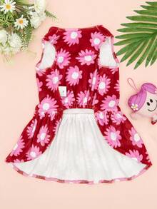 CuteBone 1 szt. Urocza sukienka dla psa Daisy z dużą różową kokardą – miękka aksamitna sukienka dla zwierząt, odpowiednia do noszenia na co dzień i na sesje zdjęciowe - Wielokolorowe - Zobacz 6