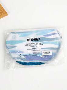 Biotherm Bolsa de maquillaje blanca y azul con letras/Bolsa de maquillaje azul marino para hombres con patrón de olas - Bolsa de maquillaje con estampado de camuflaje oceánico - Ver 8