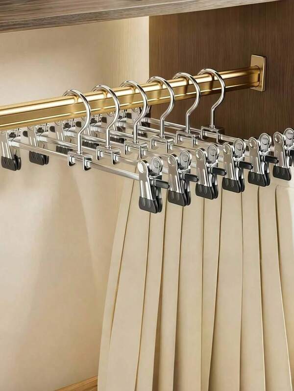 10pcs Galvanised Pants Clips Multi-Functional Storage Home Use Stainless Steel Non-Slip Hangers