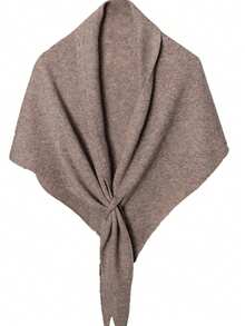 1pc Minimalist High-Quality Wool Blend Solid Color Triangle Scarf, Women Fashion Versatile Triangle Shawl Wrap, Neck Warmer - Multicolor - View 16