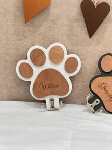 Custom Dog Paw Leash & Coat Hook: Wooden Entryway Organizer,Personalized Paw Print Leash Holder: Custom Dog Collar Organizer - Multicolor - View 5