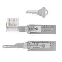 1pc SC1 + 1pc SC4 + Lock Tools, Professional Lock Picking Tools, Lock Opening Tools, Professional Locksmith Tools, Beginner Training Tools - Silver - View 1