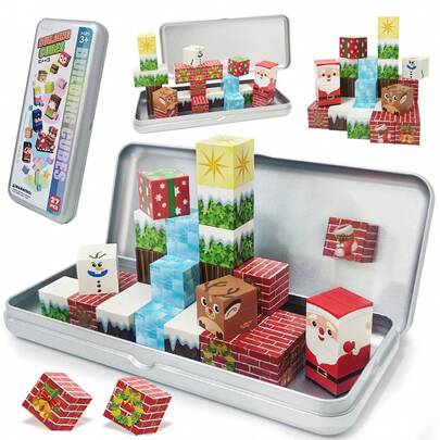 Magnetic Building Blocks, 3D Puzzle Bricks, Cool STEM Stacking Game, Suitable For Boys And Girls, Christmas Gift, Holiday Party Favor And Halloween Present