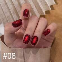 10毫升/瓶 2025新款深桦木焦糖黑指甲油凝胶，秋冬氛围猫眼指甲油凝胶，红棕色玻璃珠磁性猫眼指甲油凝胶，水晶美甲套装，提亮肤色，法式美甲，圣诞美甲，美甲用品 - 彩色 - 查看 19