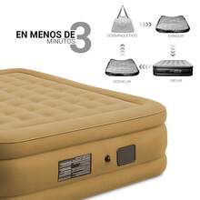 Shendy Vendy Heavy-Duty Queen-Size Inflatable Mattress With Air Pump - Champagne - View 8