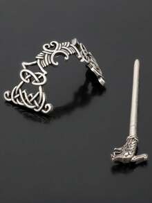 Viking Hair Clip Celtic Knot Crown Retro Metal Hair Stick Rune Dragon Slide Hair Clip Hair Accessories For Women - Multicolor - View 2