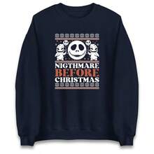Nightmare Before Christmas Jumper Funny Spooky Halloween Xmas Gift Sweatshirt RMWG - màu đen - Xem 6