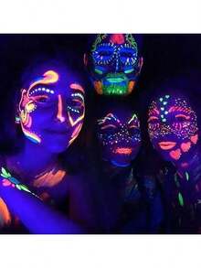 10 Neon Glow-In-The-Dark Face & Body Art Sticks | Washable Glow Crayons For Halloween, Costume Parties, Carnivals, Music Festivals, And Black Light Parties | Designed For Costume Parties And Birthday Celebrations, Making You Shine Like A Star In The Crowd - Nhiều màu - Xem 4
