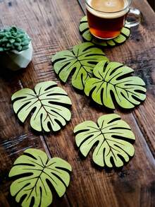 6件套竹制杯垫，天然木纹杯垫，隔热杯垫，防滑餐垫，圣诞节最佳选择，感恩节完美礼物 - 彩色 - 查看 2