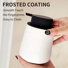 1 Piece 12oz Foam Hand Soap Bottle Ceramic Foam Soap Dispenser Manual Press Wide Mouth Refillable Facial Cleanser, Hand Soap, Shower Gel, Shampoo, Restaurant Cleanser Lotion Dispensing Bottle - Suitable For Hotel, Kitchen, Bathroom, Home Accessories - Black - View 9