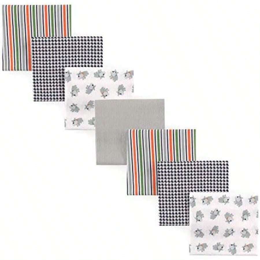 Luvable Friends - Mantas Unisex de Franela de algodón para bebé, Paquete de 7, tamaño único(Paquete de 7 perros Una talla) - Multicolor - Ver 1
