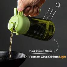 2-In-1 Spraying & Pouring Glass Oil Bottle With Spray Nozzle, Olive Oil Sprayer