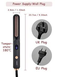 CRASTS Electric Hair Straightening Brush, Hair Styling Tool, Home Use Curling & Straightening Hair Brush