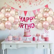 55 piezas/29 piezas Globos de látex vintage rosa, dorado champán, transparente, blanco arena de 10 pulgadas, adecuados para el Día de San Valentín, decoración de Año Nuevo, decoración de boda, aniversario, ceremonia de graduación, decoración de compromiso, fiesta de cumpleaños - Multicolor - Ver 4