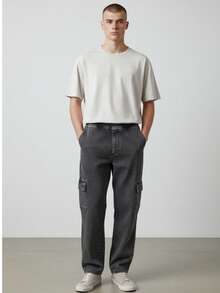 Men's Regular Fit Comfortable Cargo Pants • Ready For Any Occasion - Graphite Cargo - Carga de grafito - Ver 2