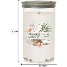 Yankee Candle - Vela perfumada de pilar mediano con hasta 115 horas de combustión, mezcla de cera de plantas premium para quemaduras constantes, vela de pilar de 14 onzas con fragancia de relleno de(Coco Beach Medium Pillar) - Multicolor - Ver 3