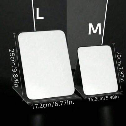 1 chiếc gương trang điểm tối giản cho phòng tắm/phòng ngủ, gương trang điểm để bàn di động, gương có chân đế điều chỉnh, gương trang điểm cầm tay, gương trang điểm phòng ký túc xá, đồ trang trí nhà cửa, phụ kiện phòng tắm, hộp đựng mỹ phẩm mùa hè.
