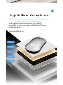 HP Ratón inalámbrico Bluetooth de modo dual DM10: conexión dual Bluetooth 5.0 + 2.4G, cambio rápido entre múltiples dispositivos, transmisión estable hasta 10 metros, botones silenciosos, batería de larga duración (versión con batería), compatible con computadoras de escritorio y portátiles. - Rosa - Ver 6