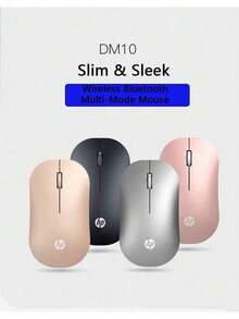 HP Ratón inalámbrico de modo dual DM10: Bluetooth 5.0 + 2.4G, conmutación entre dispositivos, transmisión estable hasta 10 metros, funcionamiento silencioso para oficina, batería de 6 meses de duración, gris metalizado - Gris plomo - Ver 3