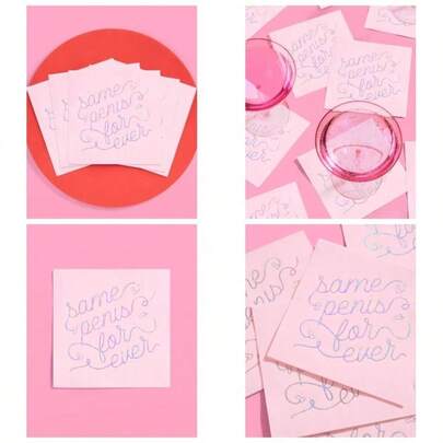 Servilletas de despedida de soltera u2013 50 unidades Servilletas de cctel de 3 capas de oro rosa de 5x 5 pulgadas, decoraciones de de bach, regalo de despedida de soltera