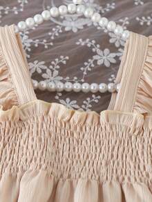 2件套女童夏季吊带背心上衣和裤子套装 - 黃色 - 查看 3