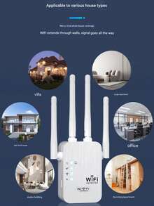 WiFi 6 Signal Booster, 1200Mbps/300Mbps Wall-Penetrating King 6 Antenna Amplifier, Solves Weak Signal Issues In Bedroom And Balcony, Wireless Network Repeater, Wide Coverage, Plug And Play