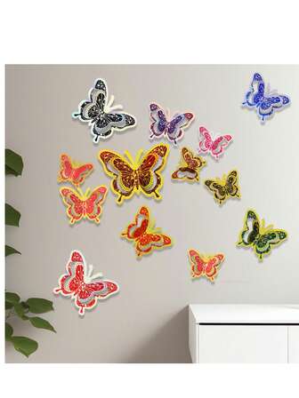 3 Sets Of 72pcs, 1 Set Of 12pcs, 2 Sets Of 24pcs New Maripos 3D Self-Adhesive Holiday Butterfly DYLpapel Adhesive (Suitable For Birthdays, Baby Parties, Girls' Rooms, And Daycare Decorations). Stickers, Wall Stickers, Vinyl Home Decor Stickers, Spring Decorations
