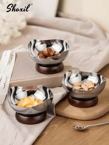 shoxil 1pc Stainless Steel Dessert Cup, Snack Plate, Date Palm Plate, Dessert Bowl, Irregular Bowl Edge, For Home, Entertaining Guests, Dining, Restaurant - Cup - View 9