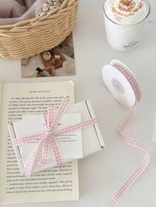 Ruy băng ren kẻ caro màu kẹo ngọt rộng 10 yard/1.5 cm, ruy băng trang trí họa tiết hoa, ruy băng dùng để làm bánh, đóng gói bánh, ruy băng gói quà màu Dopamine, ruy băng trang trí DIY. - Nhiều màu - Xem 6