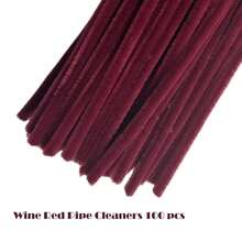 EstiloTendenciaJuego De Manualidades De 100 Piezas De Limpiapipas Rojo Vino, Tallos De Chenilla Gruesos Y Mullidos Limpiapipas Para Proyectos De Manualidades DIY Y DecoracionesCalidad PremiumVersióN Mejorada - Blanco - Ver 9