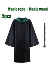Potter Magic Theme Clothing - Harry's Party Cloak, Magic Robe + Eyeglass Frame Set, University Student Style Uniform, Wizard Magic Research Attire, Suitable ForHalloween,Christmas, Carnival, Film Festival, And Character Role-Playing Events Themed Around Magic, For Both Men And Women. - 彩色 - 查看 22