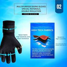 3MM Neoprene Gloves Winter Swimming Scratch Resistant Warm Anti Slip Wear - Resistant Professional Surfing Fishing Gloves - M + negro - Ver 5