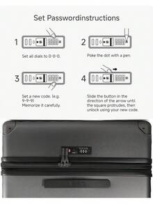 New 20/21/24/28 Inch  BLACK Luggage With Spinner Wheels, Polycarbonate Expandable Hard Shell Suitcase - Than kim loại - Xem 7