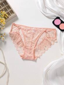 3pcs Lace Trim Hollow Sexy Panties For Women, Romantic Intimate Apparel - Multicolor - View 3