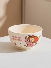 CRAYON SHINCHAN 4个蜡笔小新陶瓷汤碗 - 4.5英寸瓷质深碗，耐刮擦，可微波炉加热，适合盛放拉面、麦片、水果、沙拉、意面、燕麦粥、甜点等，是圣诞节和生日礼物的完美之选。
