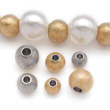 10pcs Stainless Steel Beads Textured Metal Spacer Round Tiny Stardust Frosted Matt Sparkle Glitter Ball Bead For DIY Bracelets Jewelry Making Crafts Supplies - Multicolor - View 5