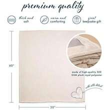 Pavilion Gift Company Comfort Forever Friend - Manta Gruesa cálida de Felpa Real de 320 g/m², Color Beige(19501) - Multicolor - Ver 2