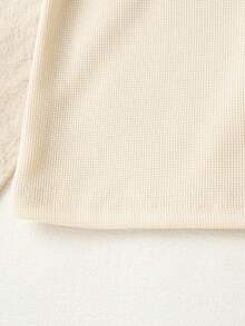 2件套女童休闲蝴蝶印花纽扣领短袖上衣和百褶裙套装，夏季 - 杏色 - 查看 6