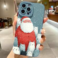 2026 nueva funda de teléfono esmerilada, funda de teléfono de Santa Claus con gatos diseño navideño para  17 15 Pro Max  17 14 Pro  17 13  17 12  Galaxy S23 S22 S21 funda protectora para teléfono regalo de pareja para novio novia regalo de vacaciones - Azul Klein - Ver 7