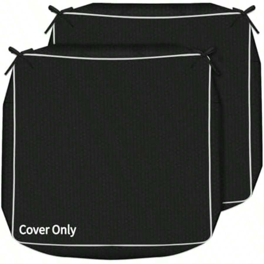 COSHNIBI - Fundas de cojín de patio de 24 x 24 x 4 pulgadas, impermeables y resistentes a la decoloración, funda de cojín para exteriores, funda de cojín de ratán, sofá y asiento de descanso, paquete(Negro 24"x24"x4"-2 Cover only) - Multicolor - Ver 1