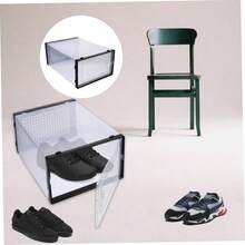 2piezas Transparent Shoe Storage Box Drawer - style Organizador De Zapatos Caja De Almacenamiento De Plstico Transparente Para Hogar y Dormitorio Proteccin Polvo y - 32X22X13CM + negro - Ver 7