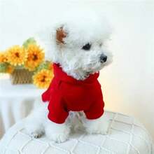 XL Cute Dog Hoodie Sweatshirt, Winter Clothing, Red & White, Valentine's Day Style, Small Dog & Puppy Hooded Jacket, Dachshund Pet Pullover - Red - View 4